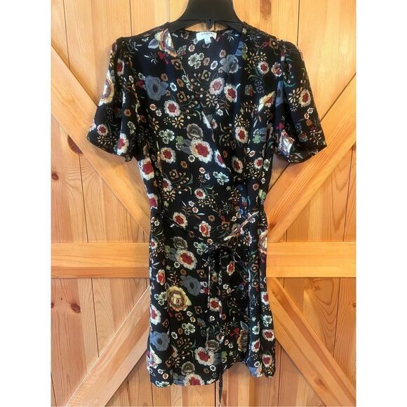 Umgee Mixed Floral Print Short Sleeve Tie Front Midi Dress Button Up Size Large - Picture 1 of 5